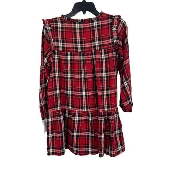 Cat & Jack Girls' Plaid Woven Long Sleeve Dress Size L - Picture 2 of 9